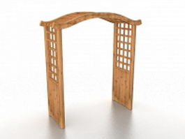 Wooden garden trellis arbor 3d preview