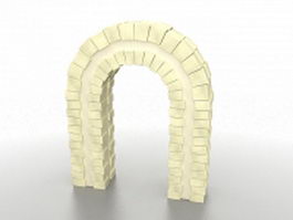 Brick garden arch 3d model preview