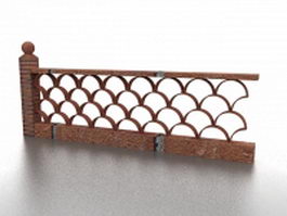 Brick garden fence 3d model preview