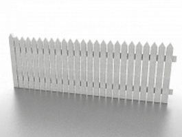 White picket fence 3d model preview