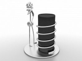 Metal figure pen holder 3d preview