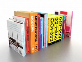Library books 3d model preview