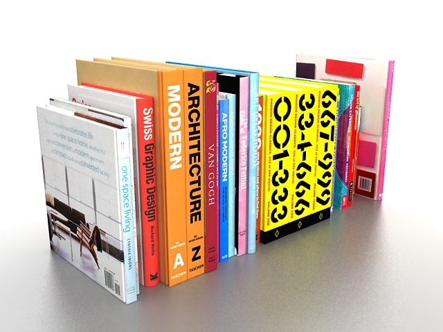 Library books 3d rendering
