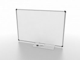 Whiteboard with pen tray 3d model preview