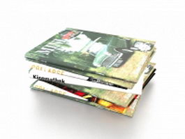Stack of magazines 3d model preview