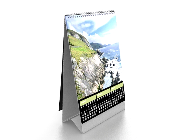 Paper desk calendar 3d rendering