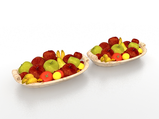 Fresh fruit platter 3d rendering