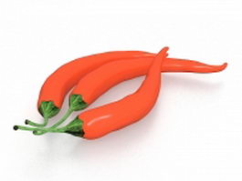 Red chillies 3d model preview