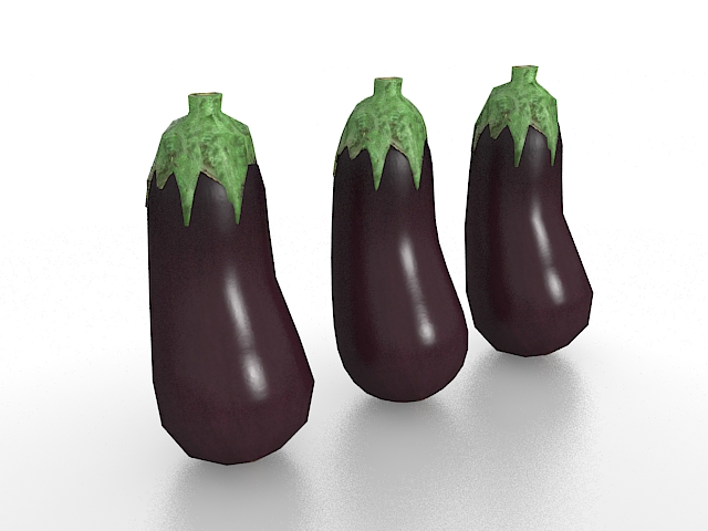 Japanese eggplant 3d rendering