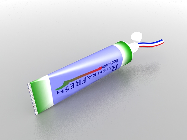 Toothpaste tube 3d rendering
