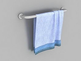 Towel bar with towel 3d model preview