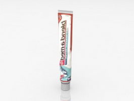 Toothpaste tube 3d model preview