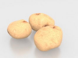 White potatoes 3d model preview