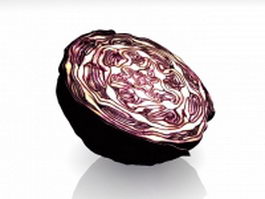 Purple cabbage cross section 3d preview