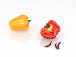 Bell peppers and chilies 3d preview