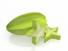 Carambola fruit with slice 3d model preview