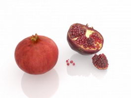 Pomegranate fruit 3d model preview