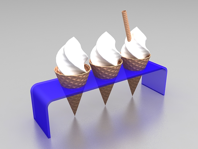 Ice cream cone 3d rendering
