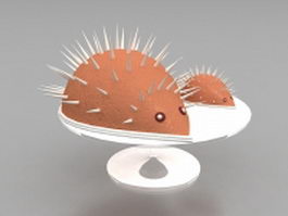Chocolate hedgehog dessert 3d preview