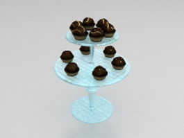 Chocolate balls on plate 3d preview