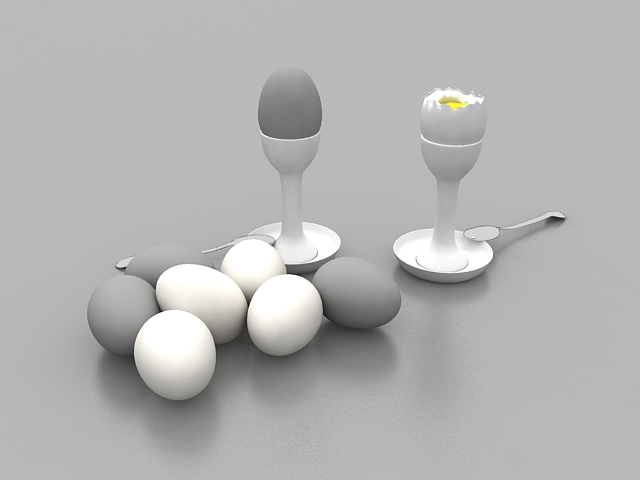 Salted egg with egg stand 3d rendering