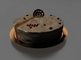 Chocolate cake with decoration 3d preview