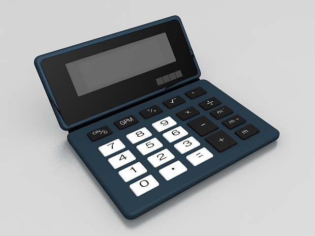 Big button calculator 3d rendering