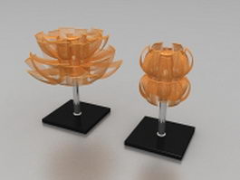 Lotus flower table lamps 3d model preview
