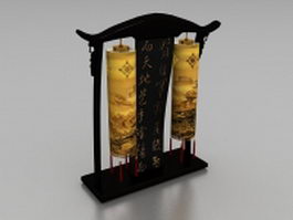 Chinese style table lamp 3d model preview