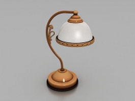Bronze gooseneck table lamp 3d model preview