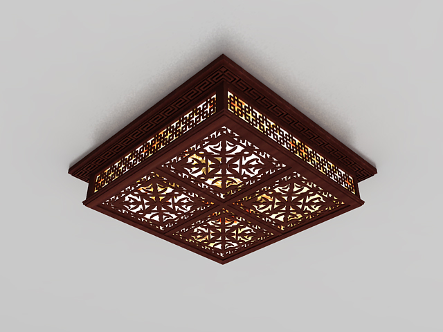 Chinese style ceiling light 3d rendering