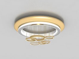 Ceiling lamp with swinging ring 3d model preview