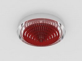 Red crystal ceiling lamp 3d model preview