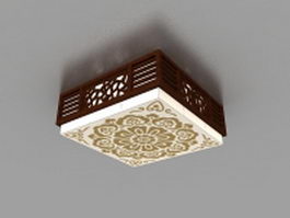 Japanese style ceiling light 3d model preview