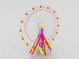 Amusement park ferris wheel 3d model preview