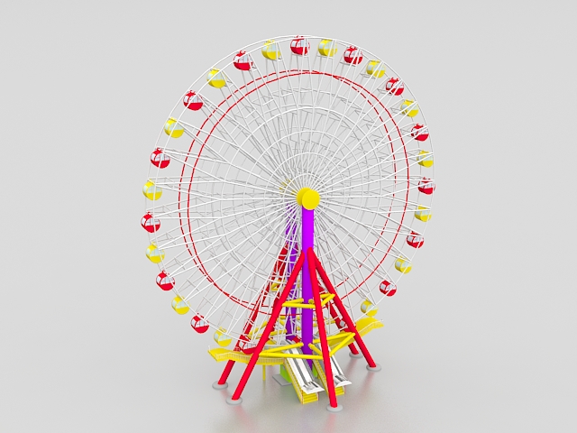 Amusement park ferris wheel 3d rendering