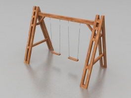 Playground wood swing sets 3d model preview