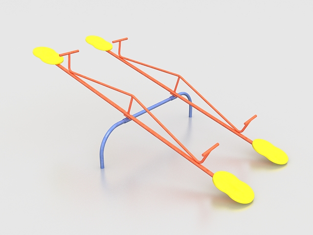 Set of playground seesaws 3d rendering