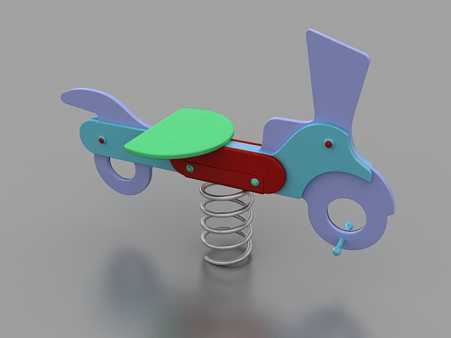Playground spring rider toy 3d rendering