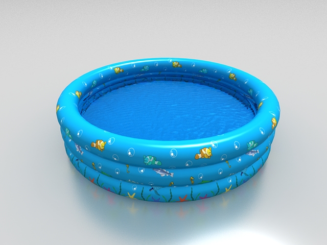 Inflatable above ground pool 3d rendering