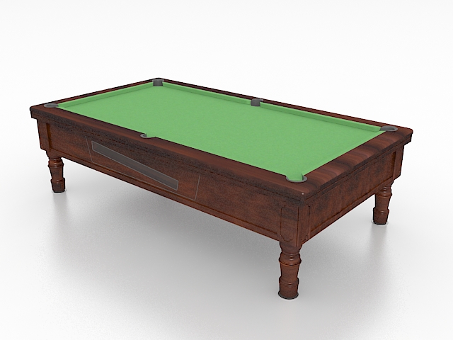 Vintage pool table 3d rendering