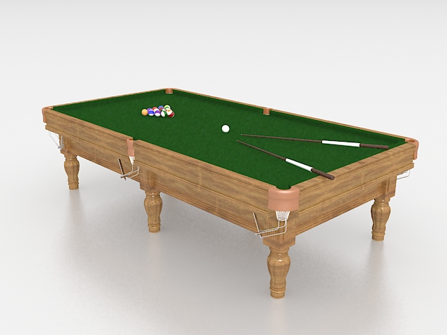 Rustic billiard table 3d rendering