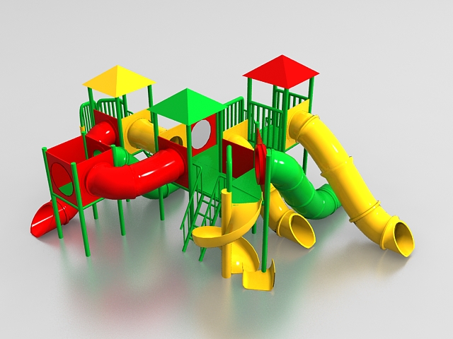 Plastic outdoor play equipment 3d rendering