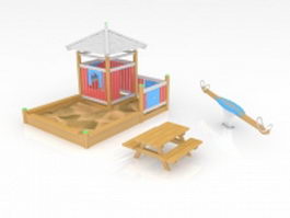 Kids playground equipment 3d model preview