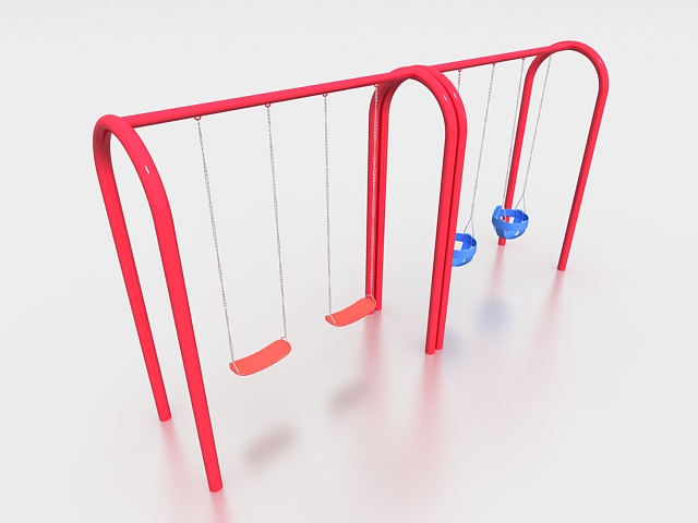 Playground swings 3d rendering