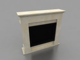 Limestone fireplace mantel 3d model preview