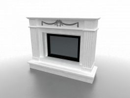Marble gas fireplace 3d model preview