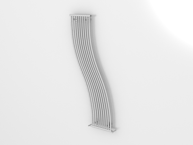 Curved vertical radiator 3d rendering