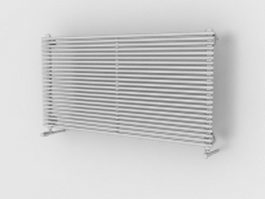 Single horizontal radiator 3d model preview