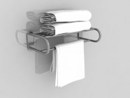 Bath towel shelf rack 3d model preview